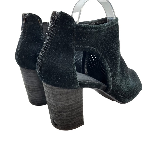 AEROSOLES HIGH FREQUENCY Black Genuine Leather Chunky High Heels Ankle Booties 7 - Picture 5 of 16